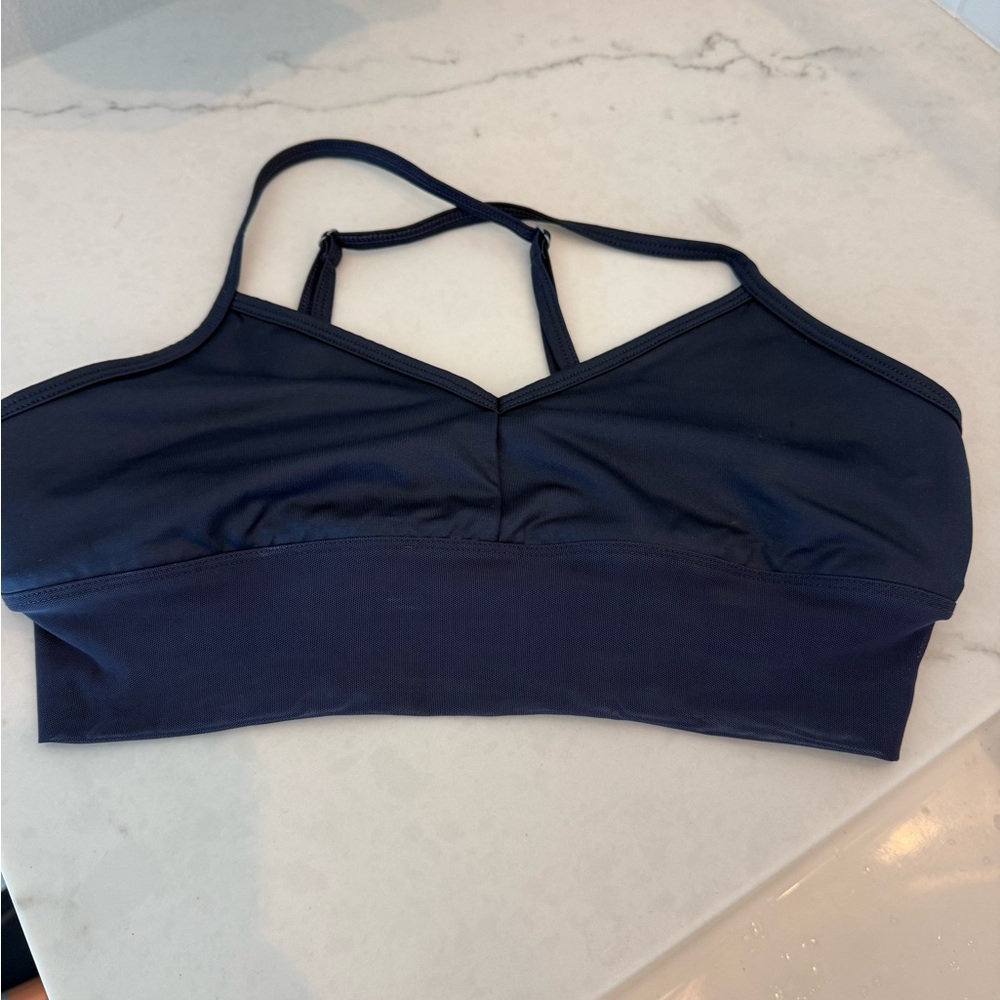 Alo Yoga Navy Glossy Airlift Sports bra Medium good cond